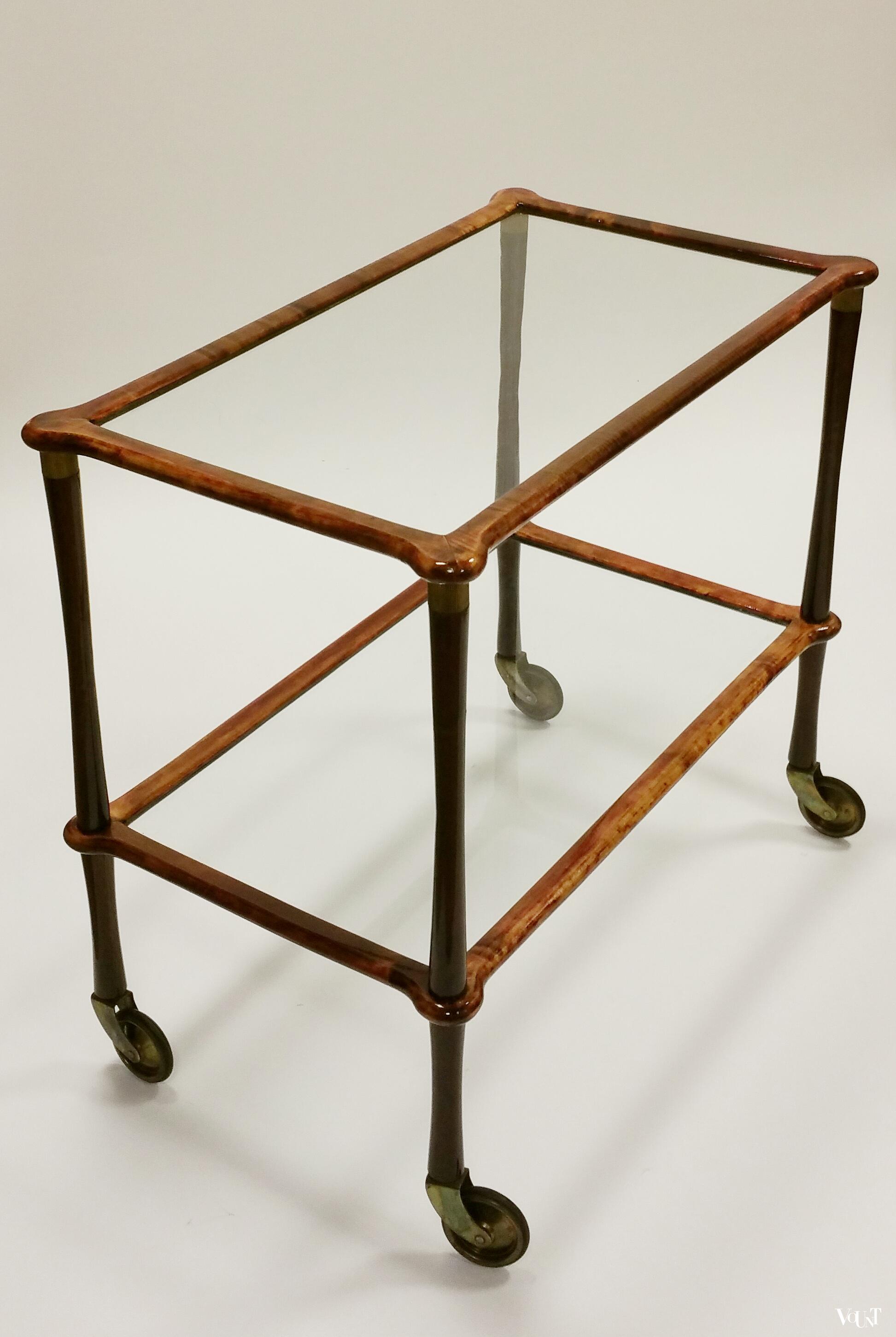 Midcentury trolley/bijzettafel, stijl Ico Parisi