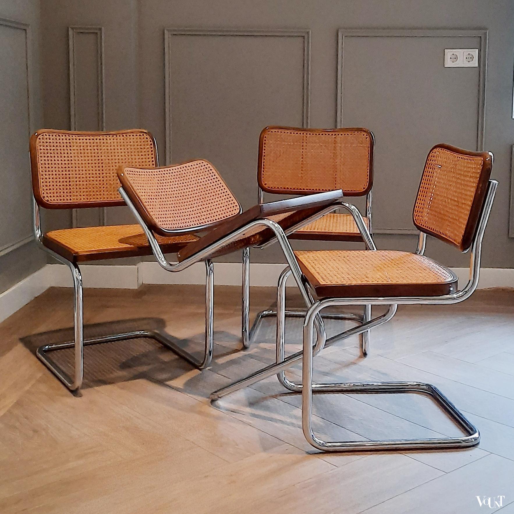 doden Lol Grootste Set van 4 "Cesca" stoelen, Marcel Breuer, jaren '60/'70