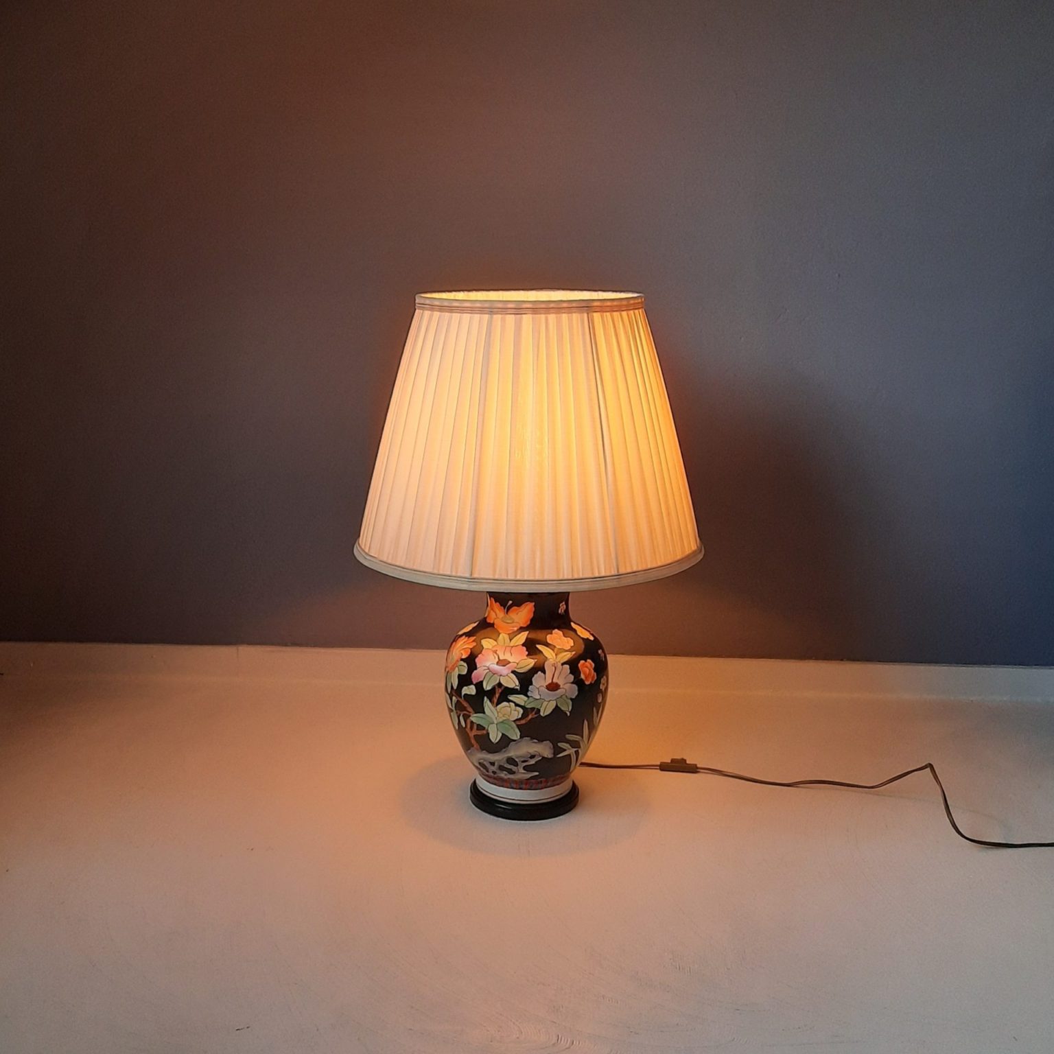 Vaaslamp Aziatische stijl, Kullmann Lampen, jaren '80