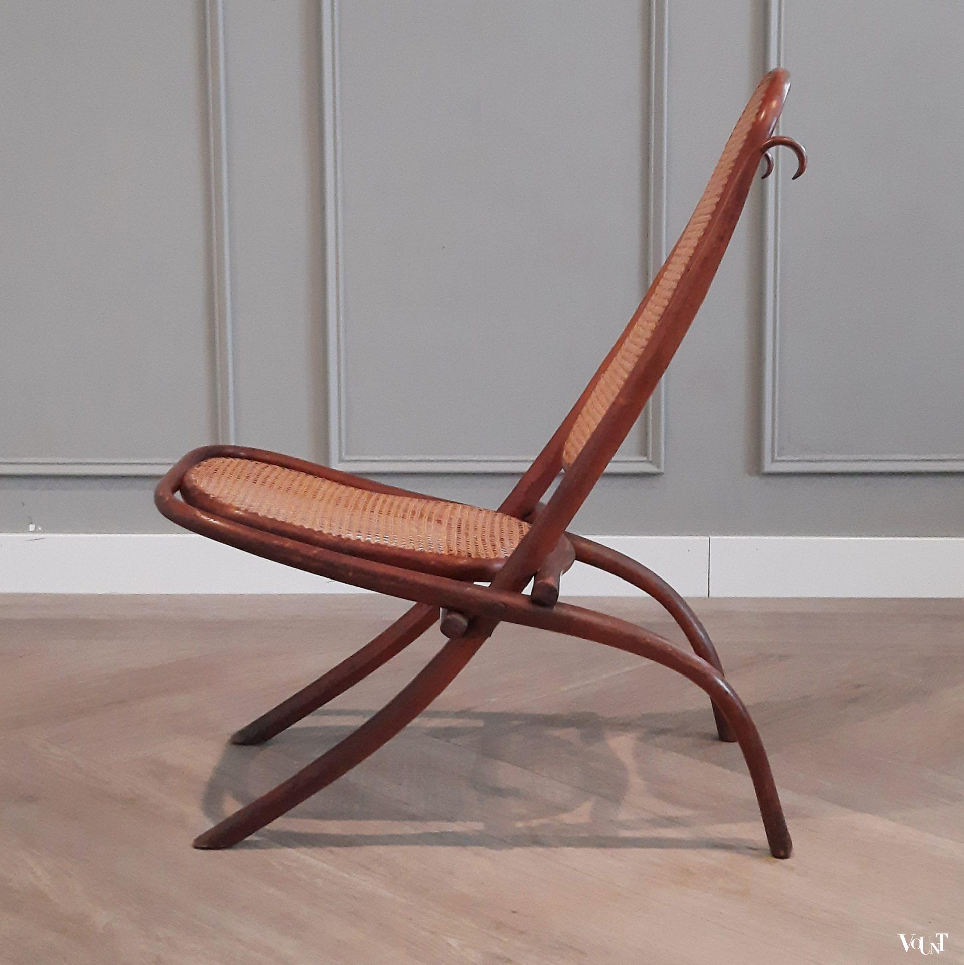 Uitsluiten woestenij magneet Antieke inklapbare Thonet stoel / Kaminsessel, eind 19e eeuw