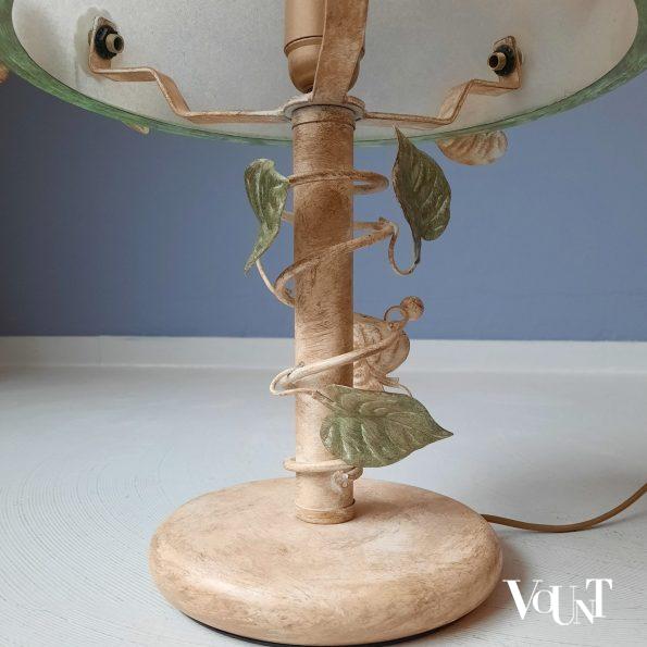 Florale lamp met glazen (mushroom) kap, Herda, jaren '80