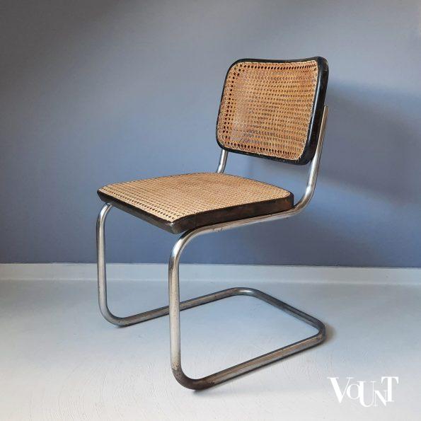 Zwarte S32 stoel, Marcel Breuer voor Thonet, jaren '30/'40