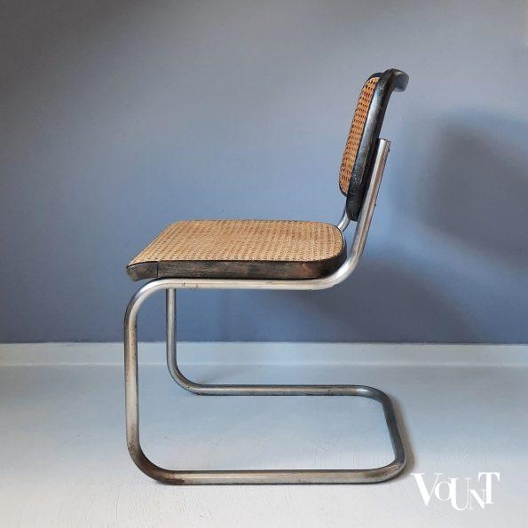 Zwarte S32 stoel, Marcel Breuer voor Thonet, jaren '30/'40