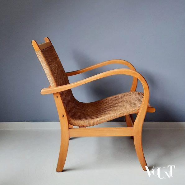 Fauteuil hout en rotan (pitriet) / Flechtsessel, Erich Dieckmann, jaren '30