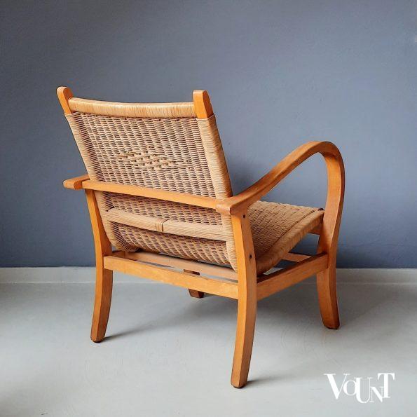 Fauteuil hout en rotan (pitriet) / Flechtsessel, Erich Dieckmann, jaren '30